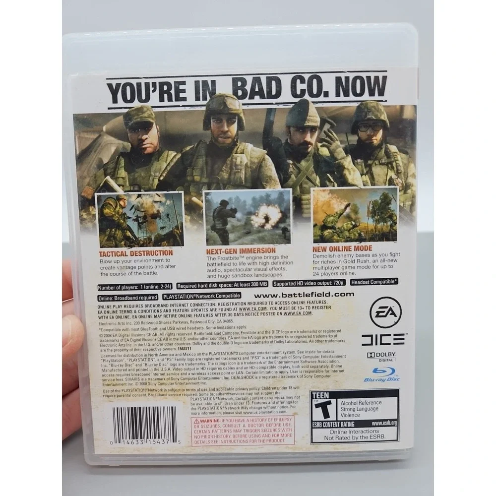 Battlefield Bad Company Sony PlayStation 3 PS3 2008 With Manual Pre Owned